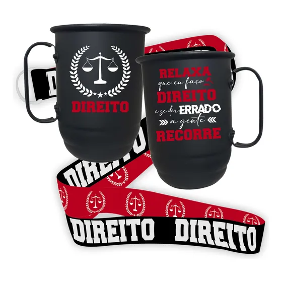 Caneca De Alumínio 500ml Com Tirante  Universitário  Cursos