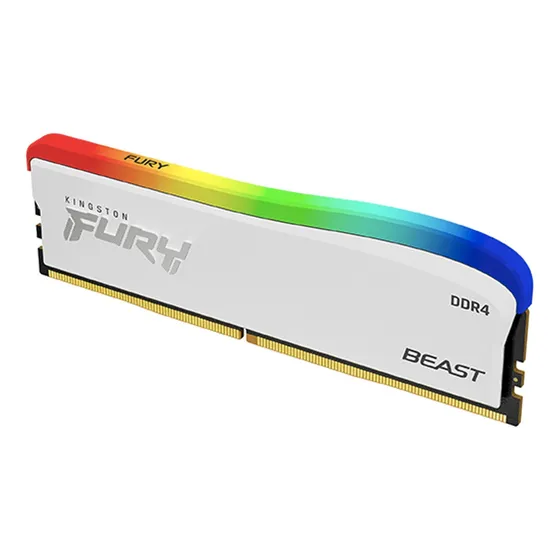 Memoria Kingston 8gb Ddr4 3600 Fury Beast Blanca Rgb Gamer