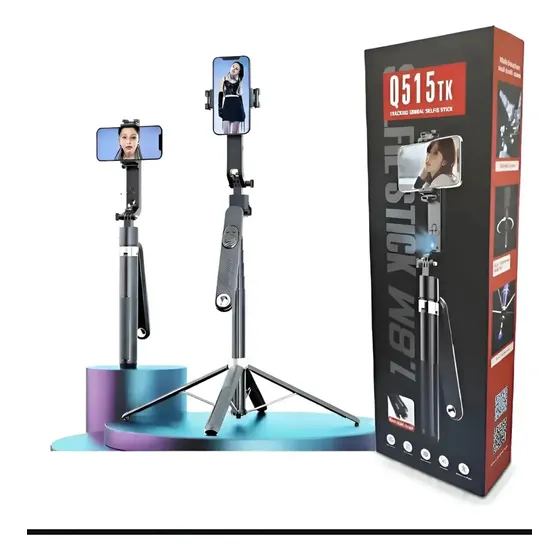 Trípode Para Celular Con Seguimiento Facial IA Ajustable Plegable Con Soporte Negro 360°