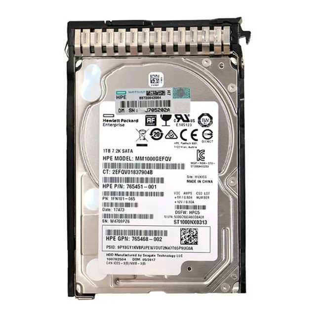 Disco Duro Hp 1tb Sata Servidor 2.5 Sff 6g 7.2k Hot Plug Color Plateado