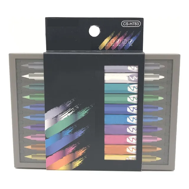 Plumón Lettering Dual Tip Brush Punta Pincel Metalicos