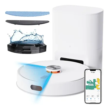 Robô Aspirador Lydsto R1 Edge 10000pa, Robô De Limpeza Com Função Passa Pano E Estação Autolimpante 3 Em 1, Mapeamento Lds 360° Branco 220v
