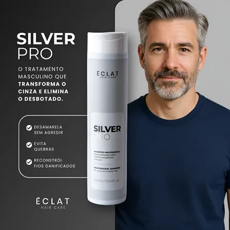 Shampoo Matizador Grisalhos Silver Pro Eclat Hair Care 300ml