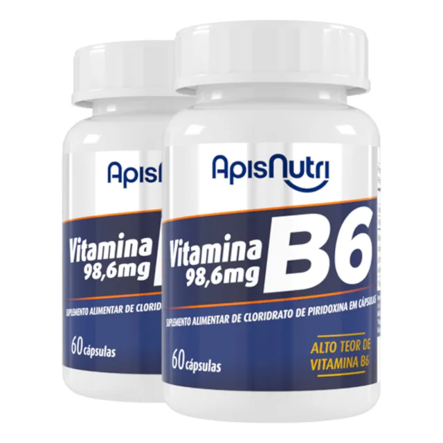 Kit 2 Vitamina B6 Apisnutri 60 Cápsulas