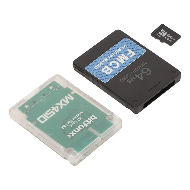Pack Mx4sio: Adaptador Y Tarjeta Tf De 64g Para Ps2