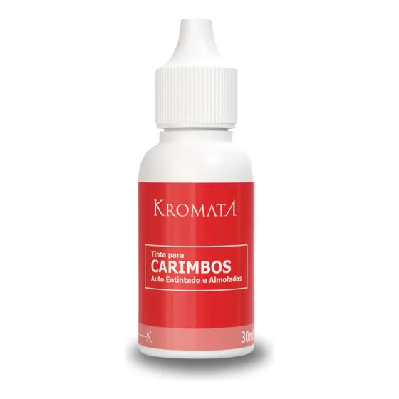 Tinta Para Carimbos Automáticos Auto Entintado- Kromata 30ml Cor Vermelho