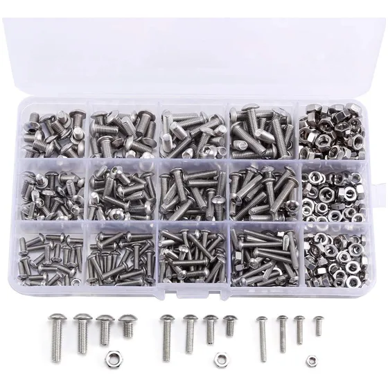 Pack De 500 Tornillos Hexagonales M3 A M5 Con Tuercas