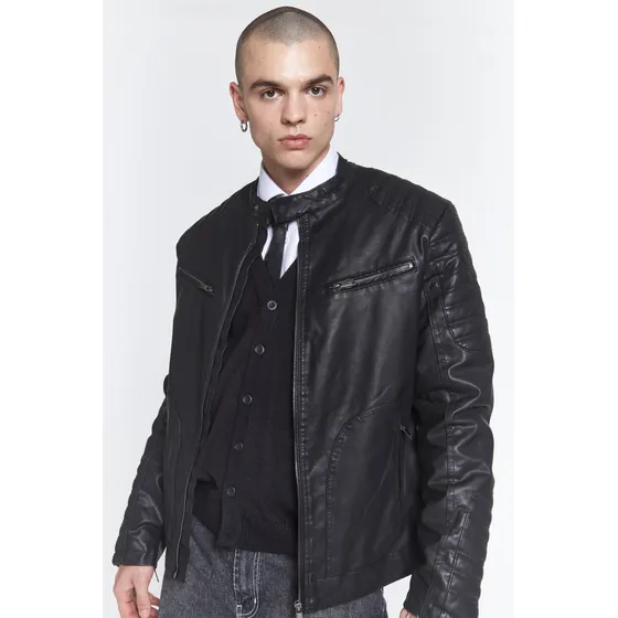 Campera Eco Cuero Hombre Importada Fit Regular