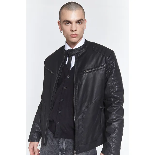 Campera Eco Cuero Hombre Importada Fit Regular