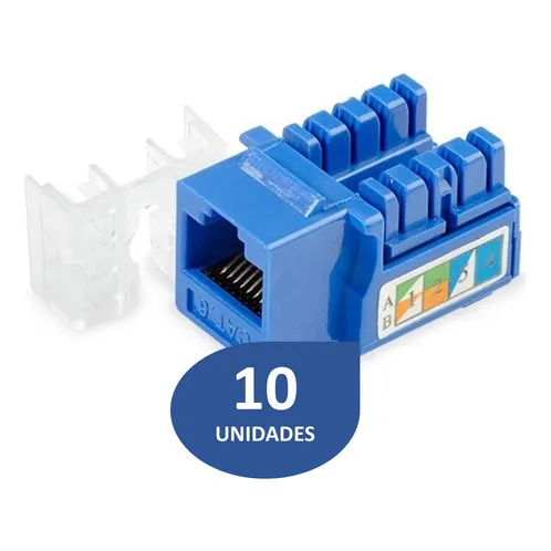 Paquete Keystone Jack Coupler Inserto Cat5e Cat 5e Azul