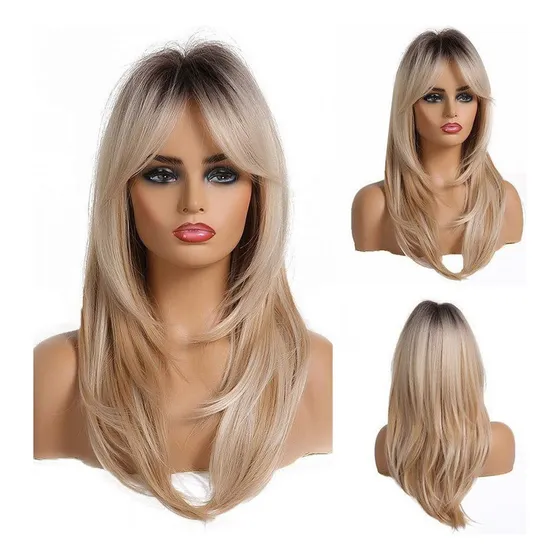 Peluca de cabello sintético Genérica women's wig de 60cm tono rubio