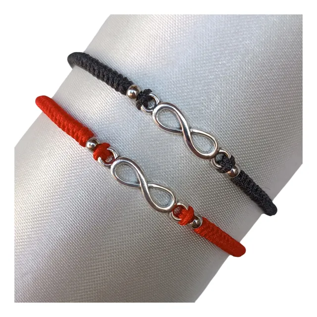 2 Pulseras De Hilo Con Símbolo De Infinito Amistad / Pareja