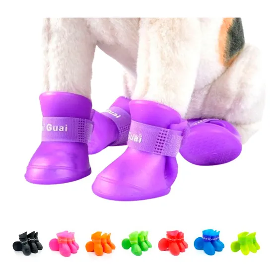 Botitas Perros Chicos Antideslizante Zapato Lluvia Silicona