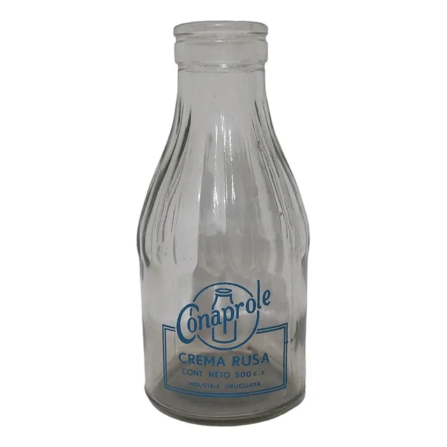 Botella De Vidrio Crema Rusa, Conaprole 1/2litro Rarísima