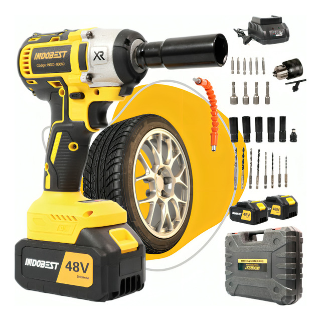 Chave De Impacto 48v 1/2'' 2 Baterias Brushless Indob Chave De Impacto 48v 1/2'' 2 Baterias Brushless Indob