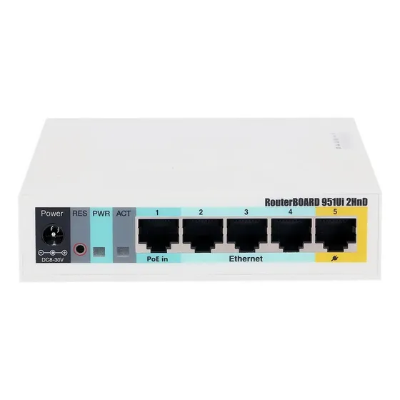 Access point MikroTik RouterBOARD RB951Ui-2HnD CPU 600MHz RAM 128MB Cor Branco