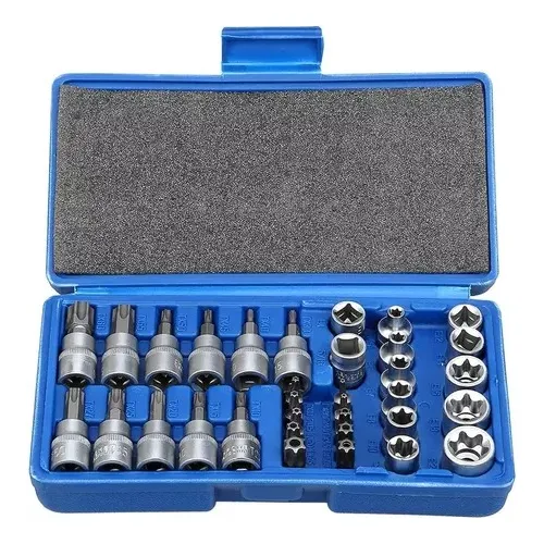 Juego De Dados Estrella Torx Macho Torx Y Hembra 34 Piezas