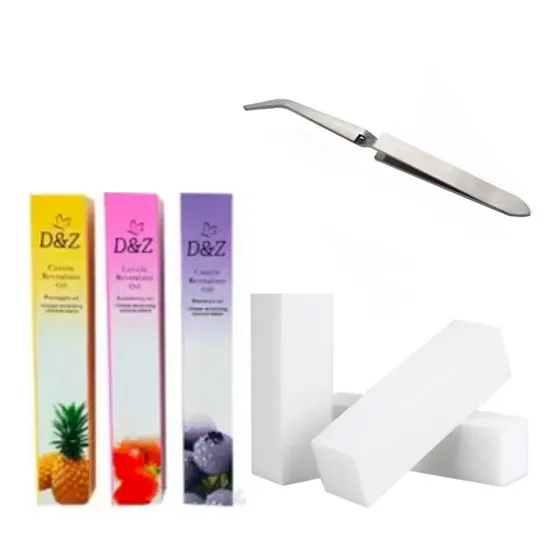 Pinca Para Curvatura C+3 Lixa Bloco+3 Caneta Hidrata Cuticul