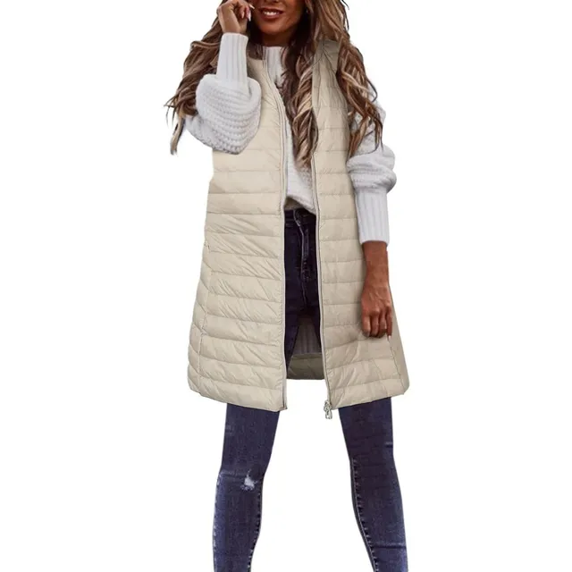 Abrigo Viaje Talla Para Mujer Chaleco Plumon Largo Invierno