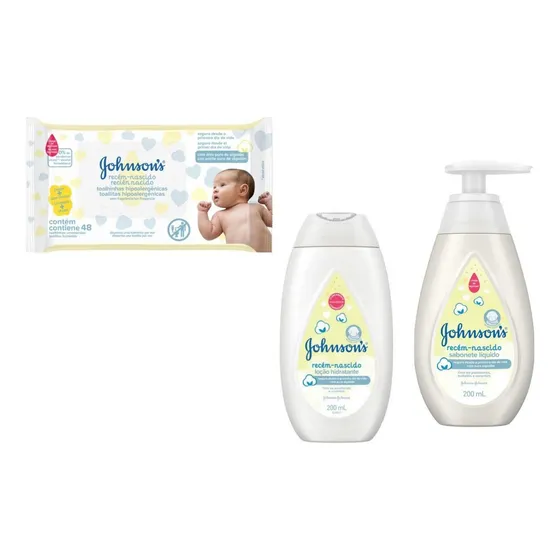 Kit Recém Nascido Johnson -loção Hid+ Sabonete Líquid+ Lenço