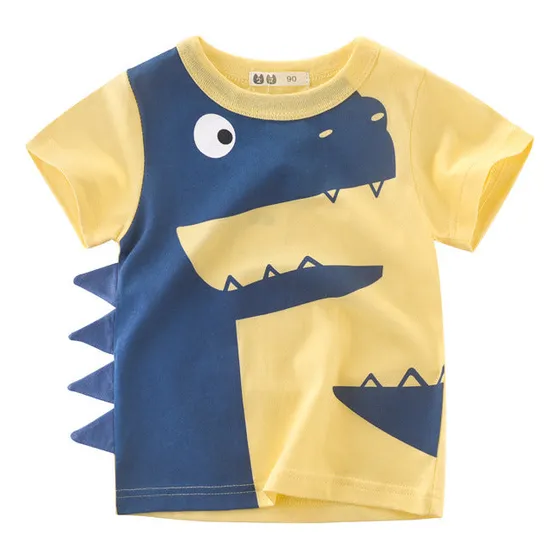 Camiseta Amarilla Con Diseño 3d De Dragon Azul