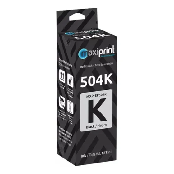 Botella De Tinta Maxiprint 504k  Black 127 Ml 