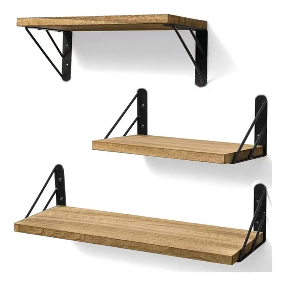 Repisas Flotantes Estante De Madera Multipropósito Para Baño Color Marrón