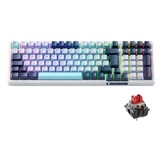 Teclado Mecánico Español Thunderobot K98 Gasket Rgb Hot Swap 3/5 Pins Ergonómico 98 Layout Teclado Alfanumerico 100% Anti-Ghosting OUTEMU Teclado Red Switch Para PC USB Gamer