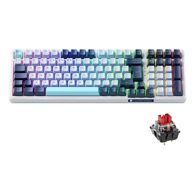 Teclado Mecánico Español Thunderobot K98 Gasket Rgb Hot Swap 3/5 Pins Ergonómico 98 Layout Teclado Alfanumerico 100% Anti-Ghosting OUTEMU Teclado Red Switch Para PC USB Gamer