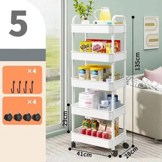 Carrito Organizador De Almacenar 5 Niveles Con Ruedas 