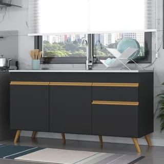 BalcĂŁo ArmĂĄrio Cozinha Gabinete Pia 150cm 3 Portas 1 Gaveta RetrĂŽ Veneza MultimĂłveis Mp2072.130 Preto BalcĂŁo ArmĂĄrio Cozinha Gabinete Pia 150cm 3 Portas 1 Gaveta RetrĂŽ Veneza MultimĂłveis Mp2072.130 Preto