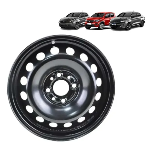 Roda Aro 17 Tala 7 Volcano Euro 4 Furos Pcd 100/108 Cor Preto