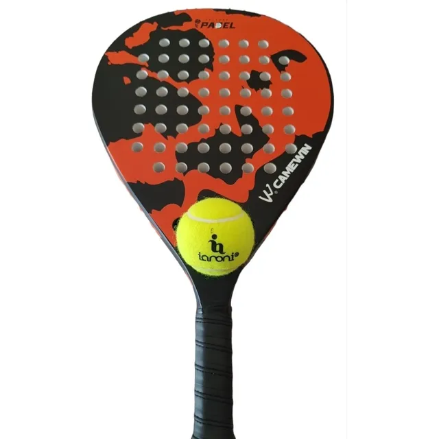 Paleta De Padel Con Fibra De Carbono + Funda + Pelota Gratis