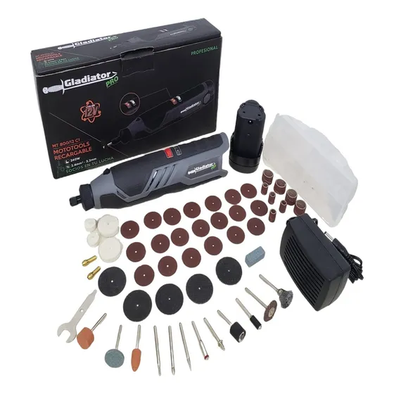 Mototool Inalambrico 12v 50 Accesorios Gladiator Pro 240w