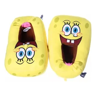 Pantufa Bob Esponja 3d Solado De Borracha Pelucia Adulto Pantufa Bob Esponja 3d Solado De Borracha Pelucia Adulto