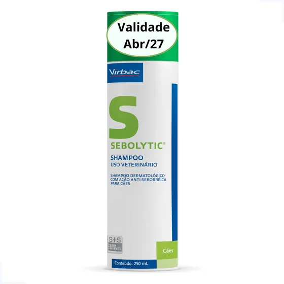 Shampoo Sebolytic Contra Seborreia Oleosa 250ml Virbac Cães