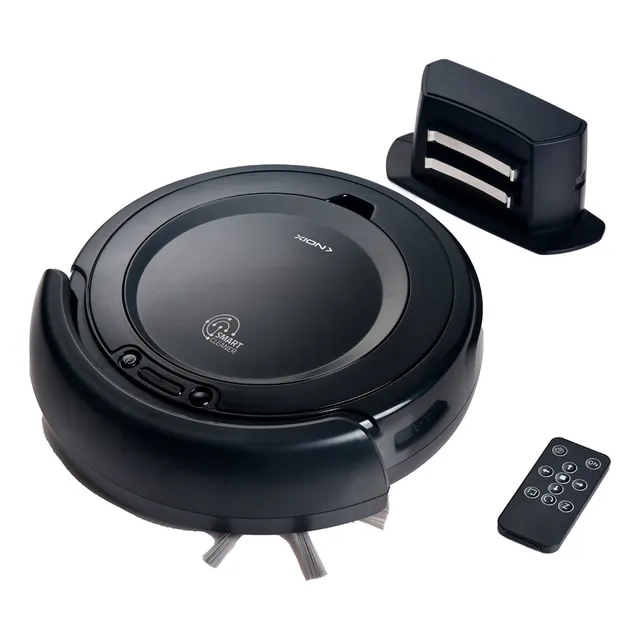 Aspiradora Robot Xion Control Remoto Vuelve A La Base Mopea Color Negro