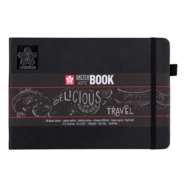 Sakura SKETCHBOOK black Note 80 hojas lisas unidad x 1 14.8cm x 21cm negras