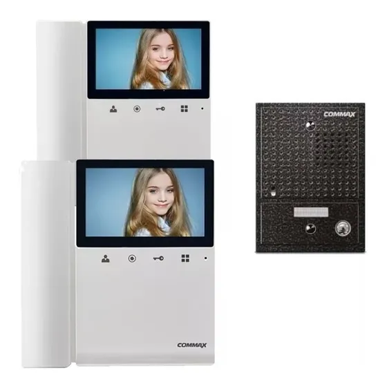 Commax Portero Electrico Visor Kit Frente + 2 Monitores 43k