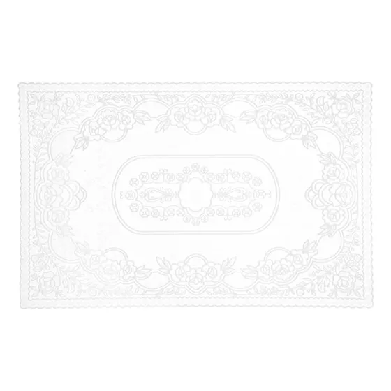 Kit Com 4 Peças Jogo Americano Crochê Branco 45x30cm -uzoo