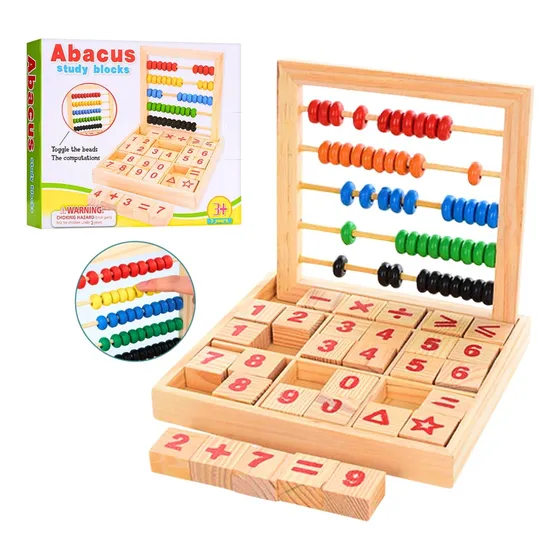 Juego Madera Didáctico Montessori Abaco Conteo Números