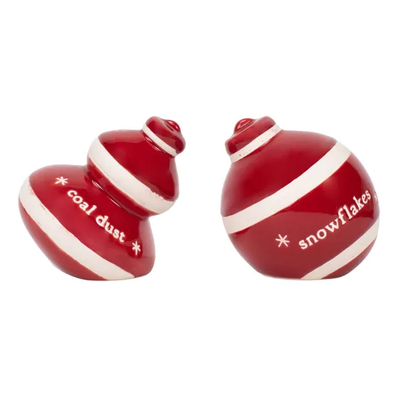 Demdaco Coal Dust Snowflake Rojo Blanco 3.5 X 2 Juego Salero