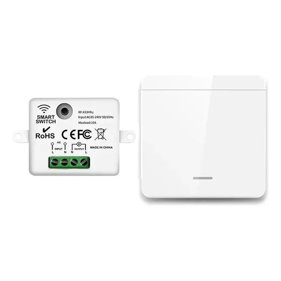 Interruptor 1 Tecla Sem Fio Controle Remoto + Modulo Rf433