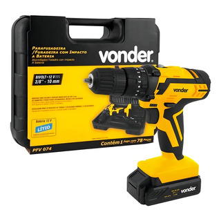 Parafusadeira/furadeira De Impacto A Bateria 12v Pfv 074 Vonder 50 Hz/60 Hz Parafusadeira/furadeira De Impacto A Bateria 12v Pfv 074 Vonder 50 Hz/60 Hz