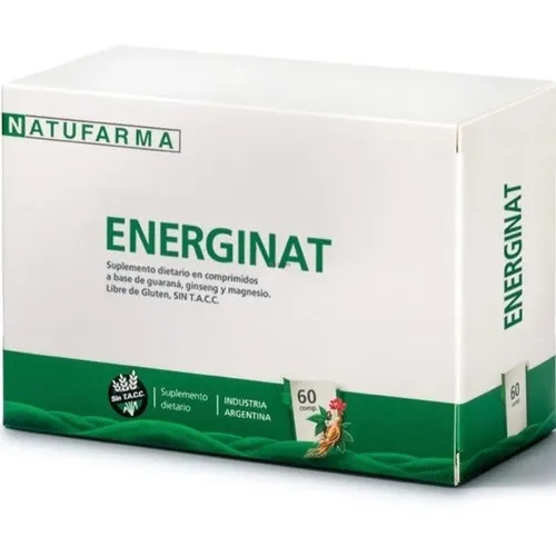 Suplemento Natufarma Energinat Guarana + Ginseng X 60 Caps. Sabor Sin sabor