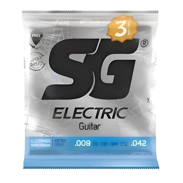 Kit 3 Encordoamentos 0.09 Para Guitarra Aço Extra Light Sg