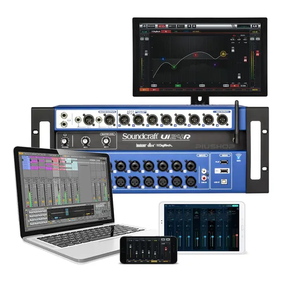 Mesa Digital Audio Som Profissional Ui24r Soundcraft 24 Cnl