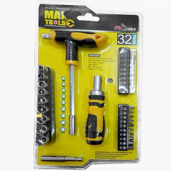 Kit De Ratchet Y Destornillador Maxi Tools 32 Piezas