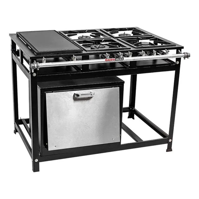 Fogão Industrial 4 Bocas Com Chapa E Forno Gastromixx