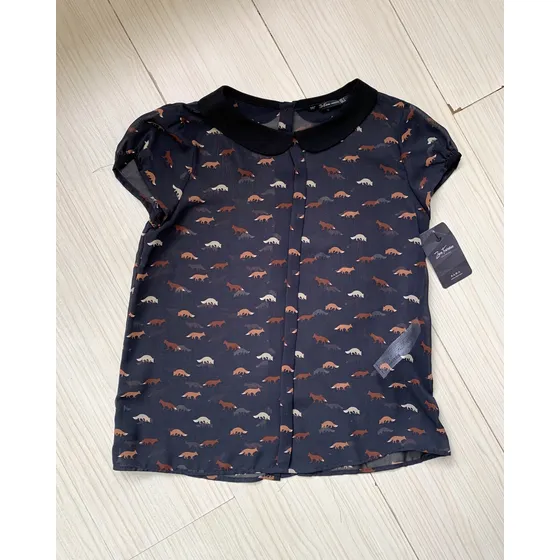 Blusa Zara Trafaluc. Estampado De Zorros. Talla S. Nueva